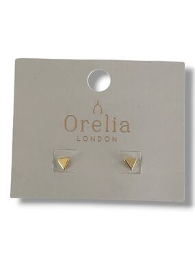 🦋 5/$25 - Gold Plated Triangle Stud Earrings by Orelia London for ASOS